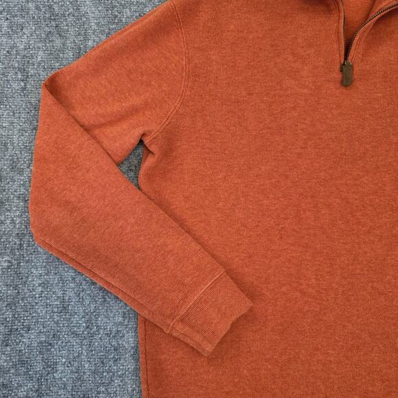 Polo Ralph Lauren Sweater Mens Medium Orange 1/4 Zip Cotton Knit Pullover Preppy - Picture 8 of 16
